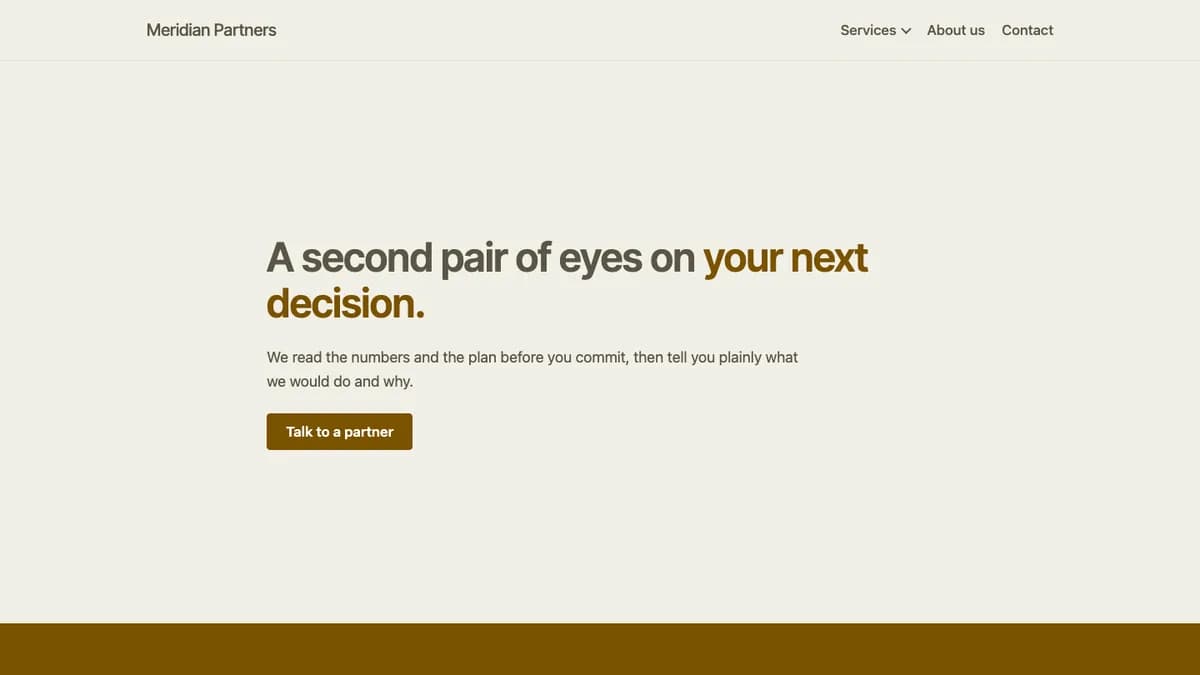 Home page of the Meridian theme