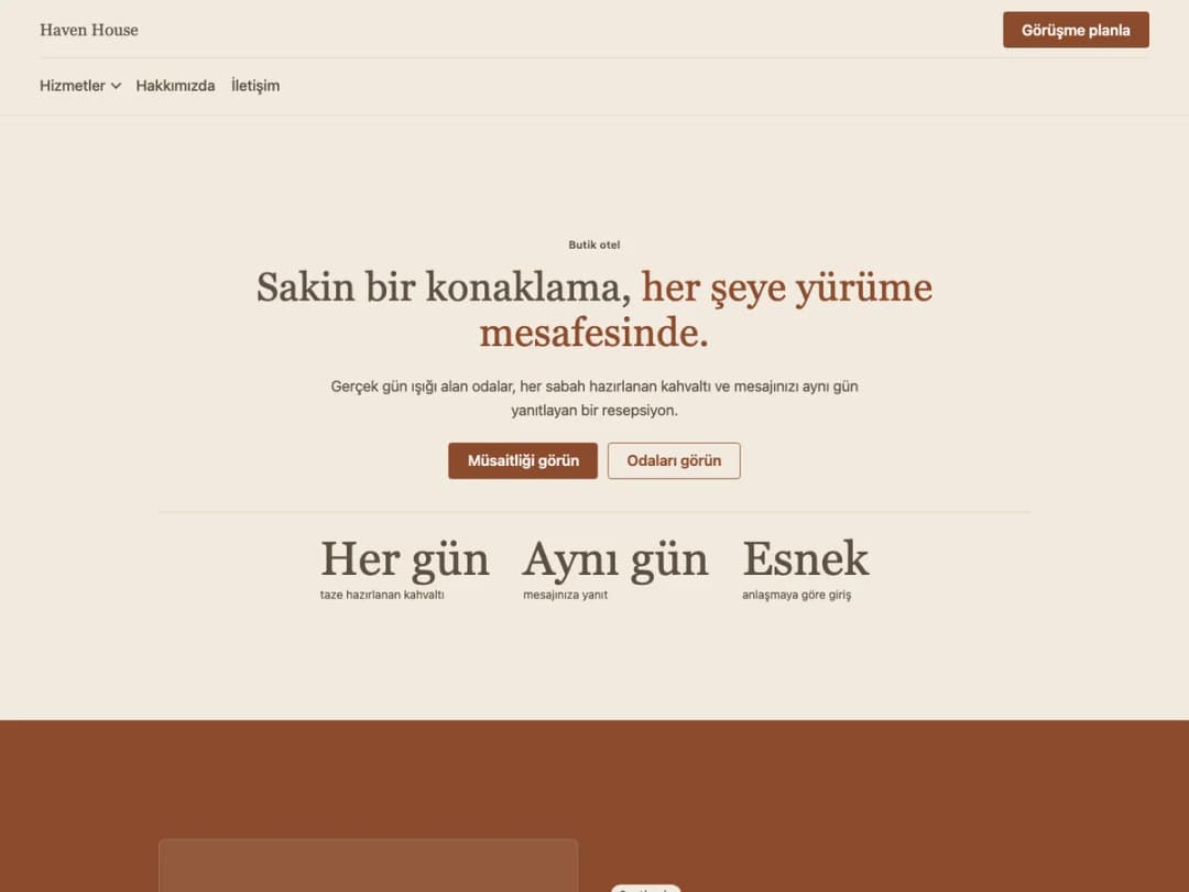 Haven temasının ana sayfası